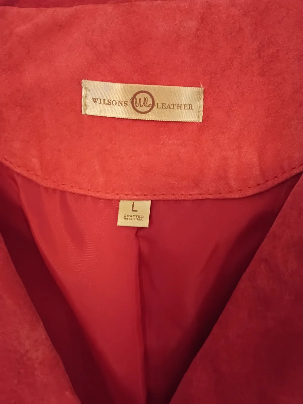 Wilsons Leather Red Suede Notch Collar Blazer - Picture 3 of 7